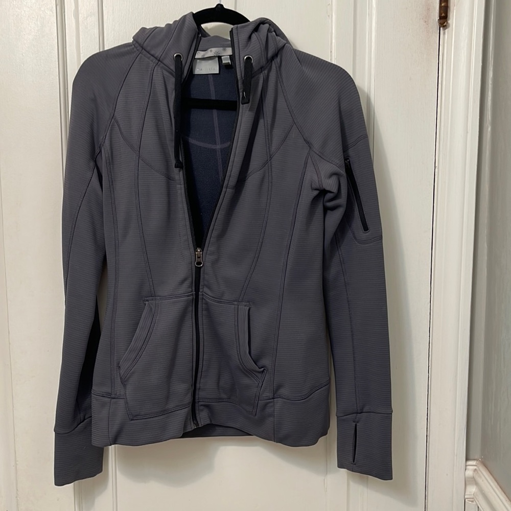 Athleta Hooded Fleece Line Zip Up